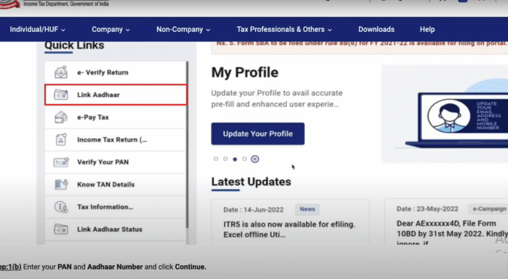 Pan Aadhaar Link Status