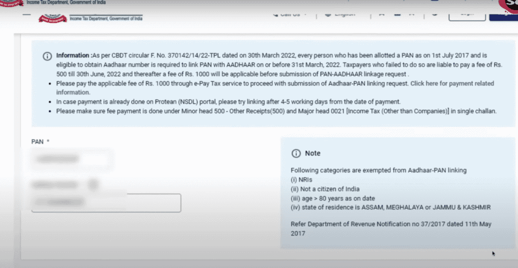 Pan Aadhaar Link Status