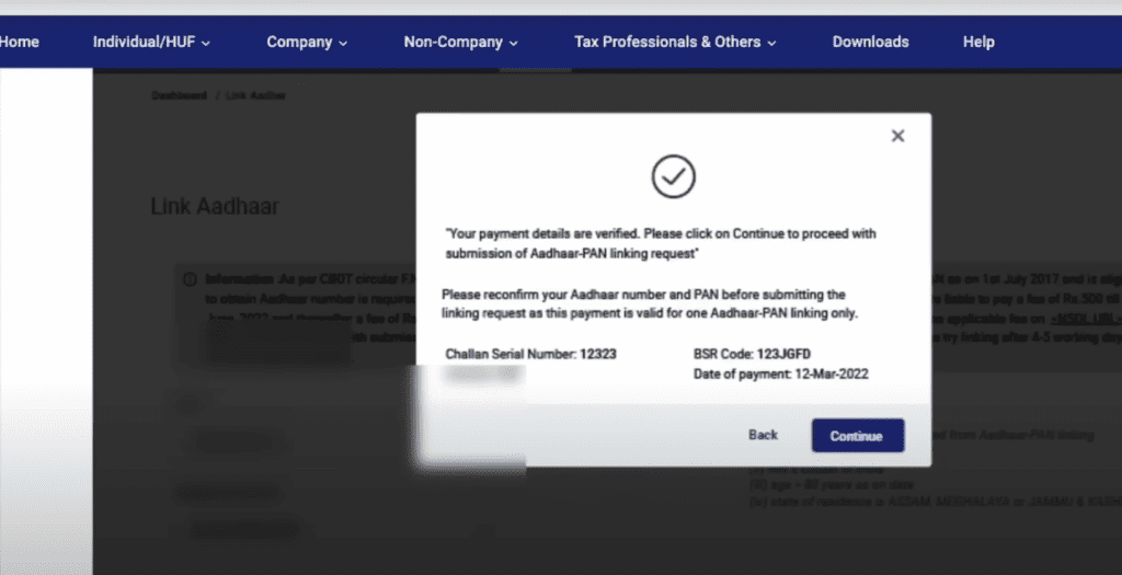 Pan Aadhaar Link Status